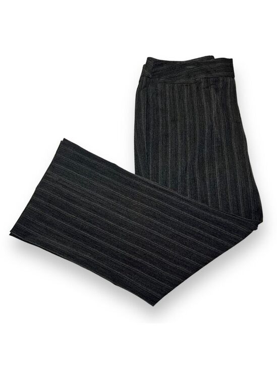 Rafaella Pants - Rafaella Women’s Modern Fit Wide Leg Pants Black and Gray Pinstripe Size 16W